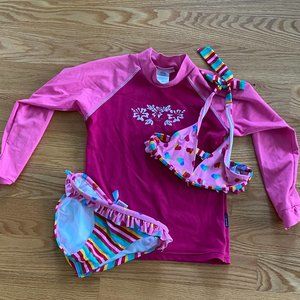 Angel Beach Girls Swim Bikini (10) + Bonus Rash Guard (10)